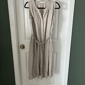 INTIQUE from Simons Tan Sleeveless part Linen Sundress